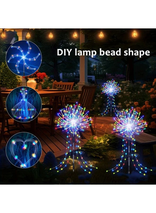 210LED White Solar Fireworks Lights Outdoor IP65 8 Modes For Garden Patio Party - Image 3