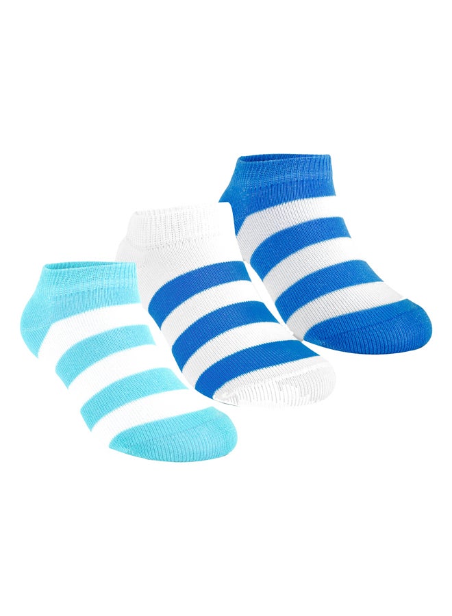 STITCH Girls Pack of 3 Lycra Ankle Casual Stripes Socks - Image 1