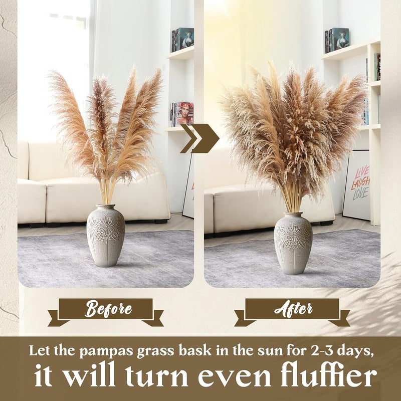 Pasuvsigt 40" inch 12 pcs Natural Pampas Grass Decor Tall,Boho Home Decor,Pompas Grass,Dried Tall Pampas Grass for Wedding Floral Arrangements,Farmhouse,Party,Farmhouse,Wall,Bedroom Decor - Image 4