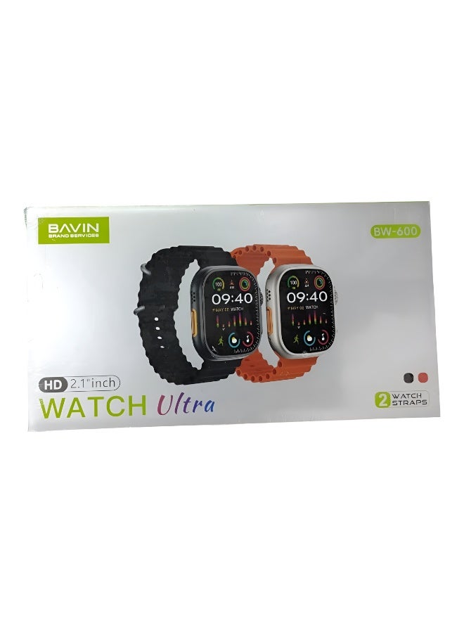 Bavin BW-600 Smart Watch 2.1-inch HD Screen with 2 Silicone Straps and Wireless Charger - Image 4