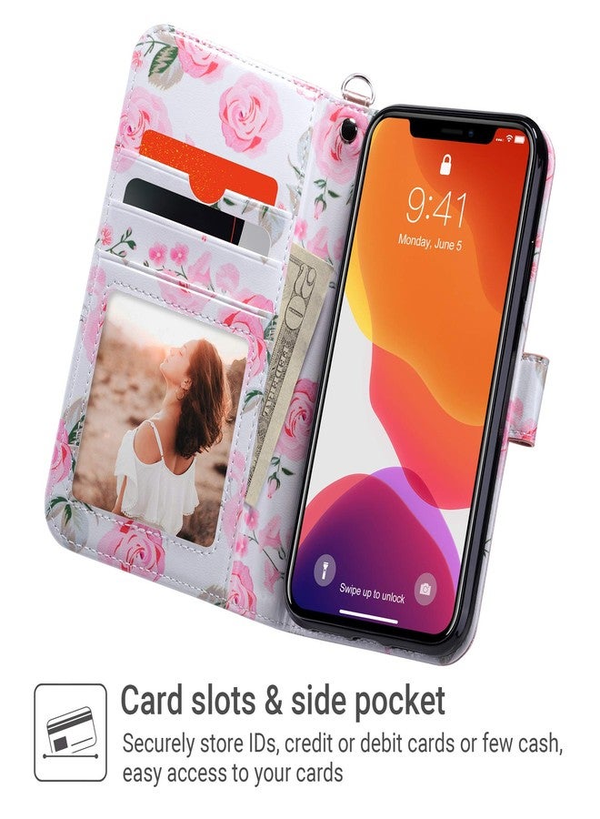 ULAK Compatible with iPhone 11 Wallet Case for Women, Premium PU Leather Folio Flip Cover with Card Holders Kickstand Shockproof Protective Cover 11 6.1 inch, Rose Gold - Image 2