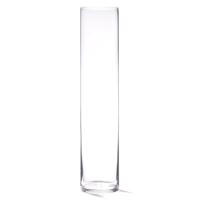 4Es Novelty 16 Inch Tall Cylinder Glass Vase 35 Wide  Clear Glass Vase for Centerpiece Floor Vase Flowers Candle Holder Wedding Table Decor