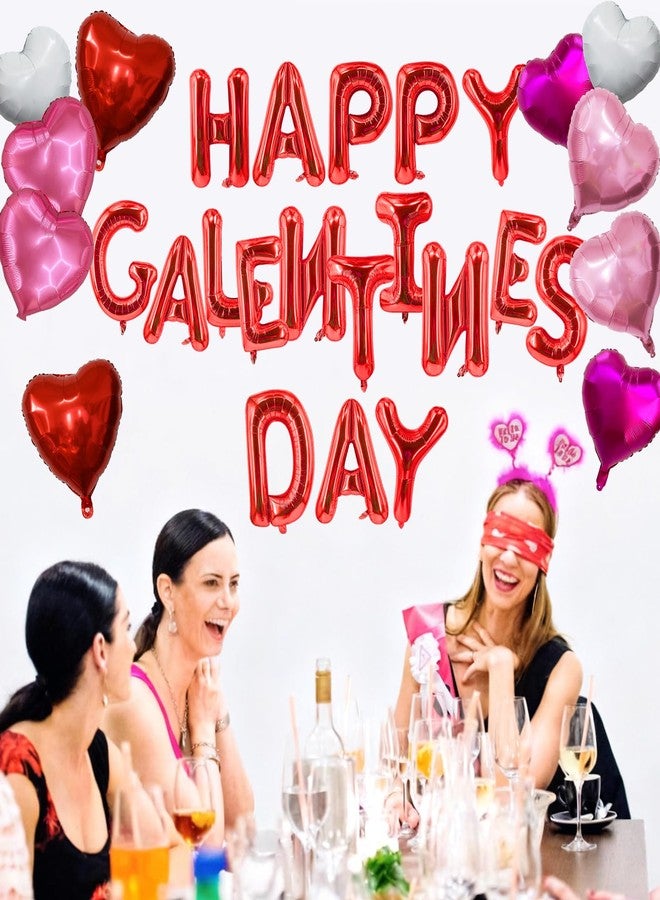 Zeptrix 28Pcs Happy Galentines Day Balloons Decorations Galentines Balloons Banner with Heart Shaped Balloon 16 inch Letters Balloon for Galentine Days Party Decorations Supplies - Image 3