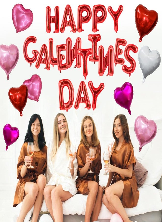 Zeptrix 28Pcs Happy Galentines Day Balloons Decorations Galentines Balloons Banner with Heart Shaped Balloon 16 inch Letters Balloon for Galentine Days Party Decorations Supplies - Image 4
