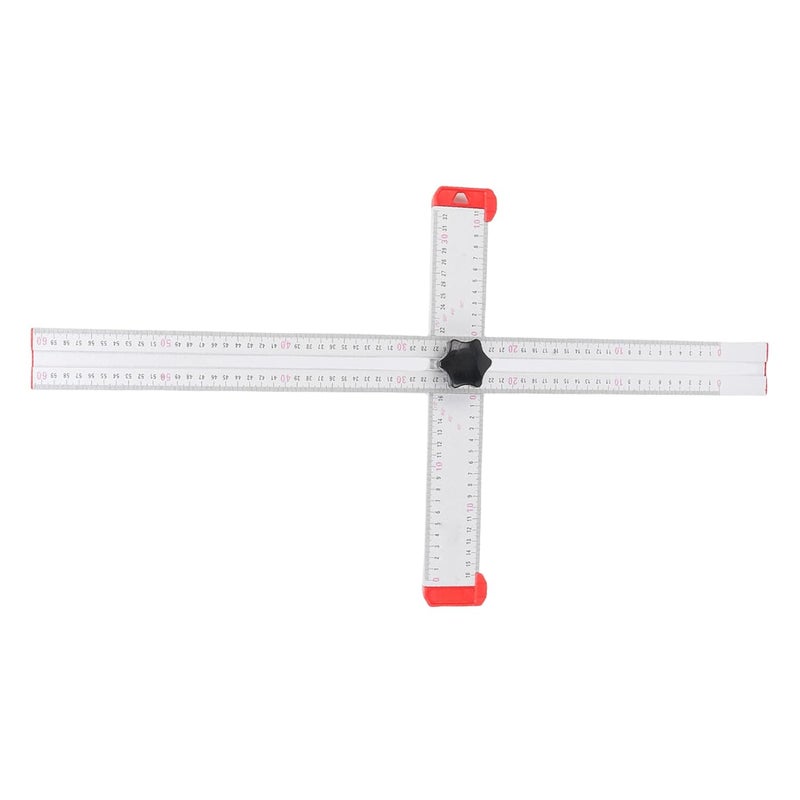 60 سم مسطرة تثبيت الحفر بزاوية قابلة للتعديل من سبائك الألومنيوم مع مربع T وجهاز تثبيت ومقاييس واضحة - Image 1