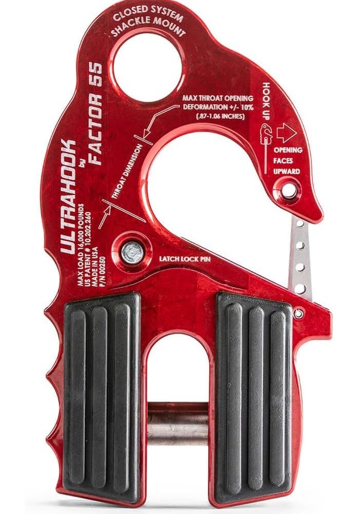 Factor 55 ULTRAHOOK Winch Hook with Shackle Mount - Red - Image 2