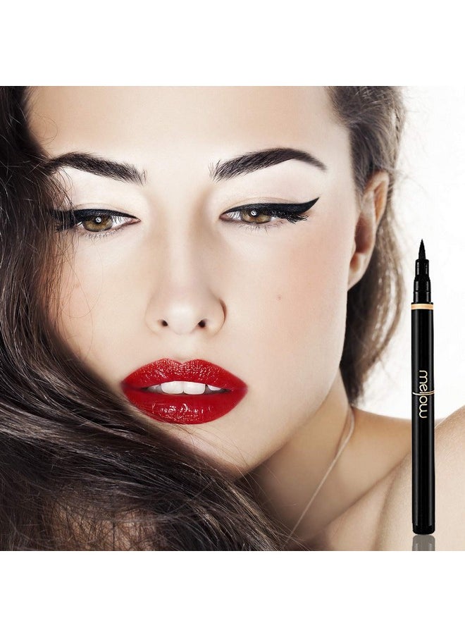 MELLOW Liquid Eyeliner Pen Long Wearing & Smudge Proof Precision Eye Liner Pencil Tool With Super Slim Fine Point For Perfect Eye Makeup Quick Drying Formula Black Cosmetics  - Image 3
