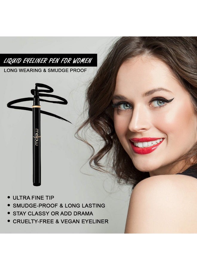 MELLOW Liquid Eyeliner Pen Long Wearing & Smudge Proof Precision Eye Liner Pencil Tool With Super Slim Fine Point For Perfect Eye Makeup Quick Drying Formula Black Cosmetics  - Image 4