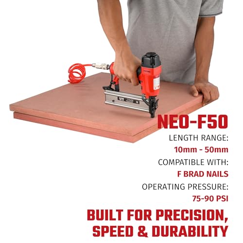 Kaymo NEO-PB18G50 Pneumatic Brad Nailer | F Series | 18 Gauge | 1.28 Kg Lightweight Tool | 75–90 PSI | 360° Air Exhaust | Depth Adjustment | Metal Magazine | Unjamming Catch | Furniture Wood - Image 3