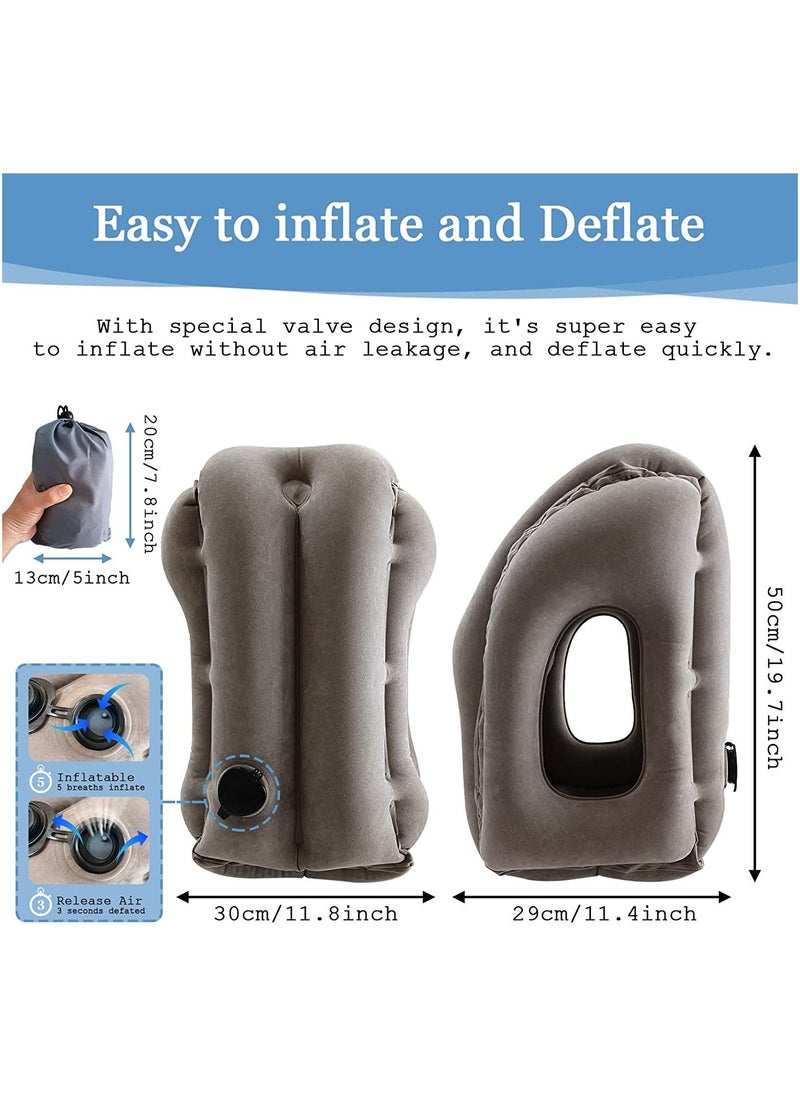 Swift - Inflatable Travel Pillow, Airplane Neck Pillow for Sleeping to Comfortably Support Head, Neck and Chin for Airplanes, Trains, Cars, Office Napping - Image 1