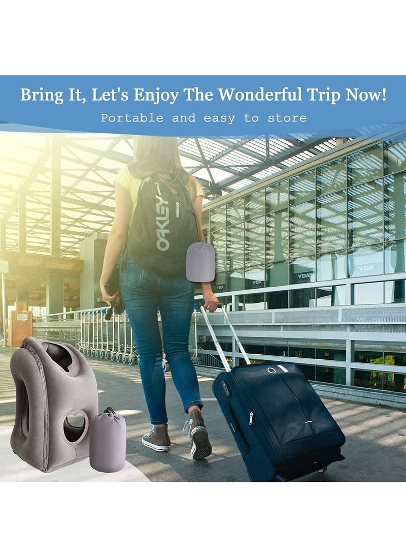 Swift - Inflatable Travel Pillow, Airplane Neck Pillow for Sleeping to Comfortably Support Head, Neck and Chin for Airplanes, Trains, Cars, Office Napping - Image 1