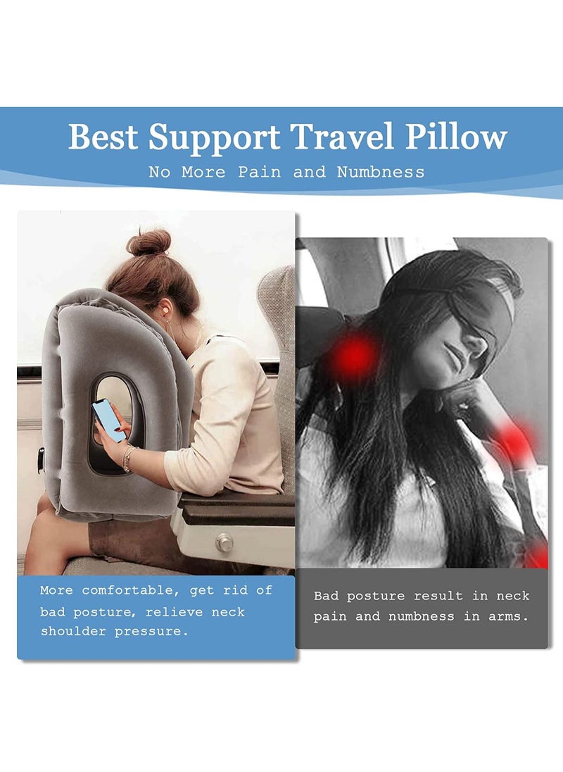 Swift - Inflatable Travel Pillow, Airplane Neck Pillow for Sleeping to Comfortably Support Head, Neck and Chin for Airplanes, Trains, Cars, Office Napping - Image 1