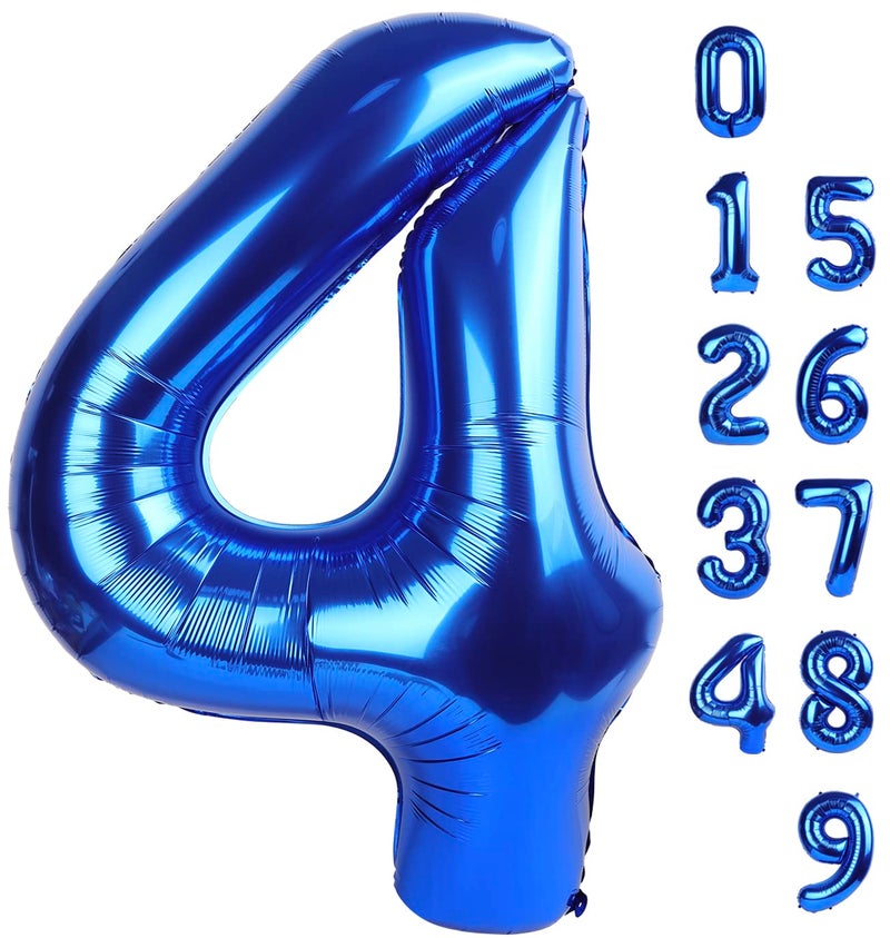 Mluchee Numbers Balloons 40 Inch 4 Navy Blue Balloons for 4th Birthday Party, Number 4 14 40 Balloons - Image 1