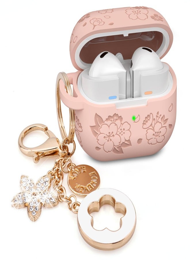 VISOOM Case for Samsung Galaxy Buds 3 Pro and Galaxy Buds 3 (2024) Silicone Earbuds Case Cover Women Wireless Charging Case with Girl Bling Keychain - Image 1