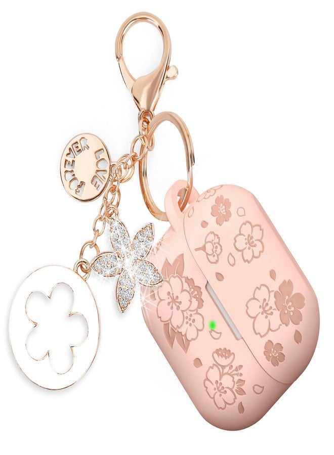 VISOOM Case for Samsung Galaxy Buds 3 Pro and Galaxy Buds 3 (2024) Silicone Earbuds Case Cover Women Wireless Charging Case with Girl Bling Keychain - Image 5