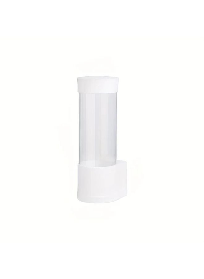 Wall Mounted Cup Holder White No Drill Installation Heavy Duty PP Plastic Dispenser - Image 1