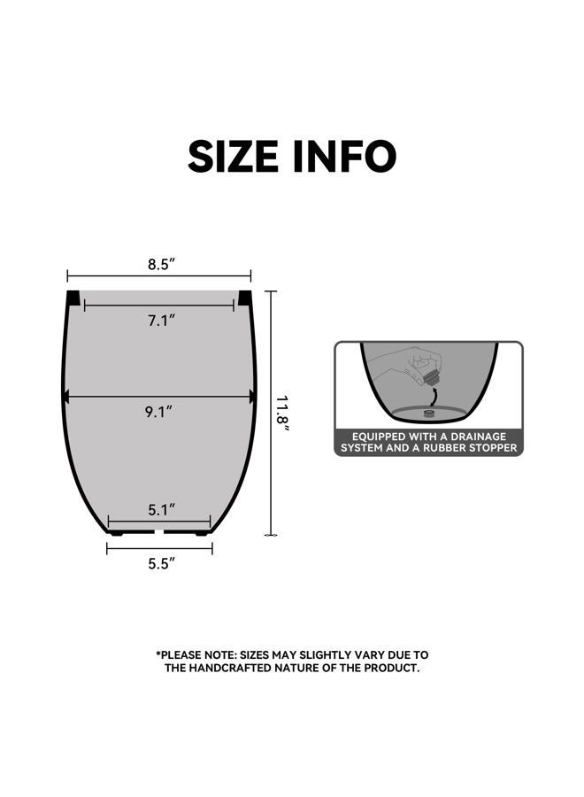 kante 11.8 Inch Tall Concrete Planter, Large Indoor Outdoor Plant Pot with Drainage, Smooth Charcoal Finish with Forest Green Interior, Ideal for Porch, Home, Garden, Patio - Image 2