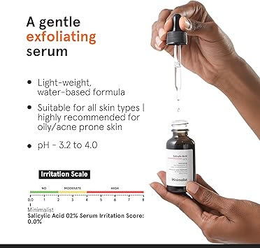 Minimalist 2 Salicylic Acid Serum For Acne Blackheads Open Pores Reduces Excess Oil Bumpy Texture BHA Based Exfoliant for Acne Prone or Oily Skin Transparent 30 ml Pack of 1 - Image 2