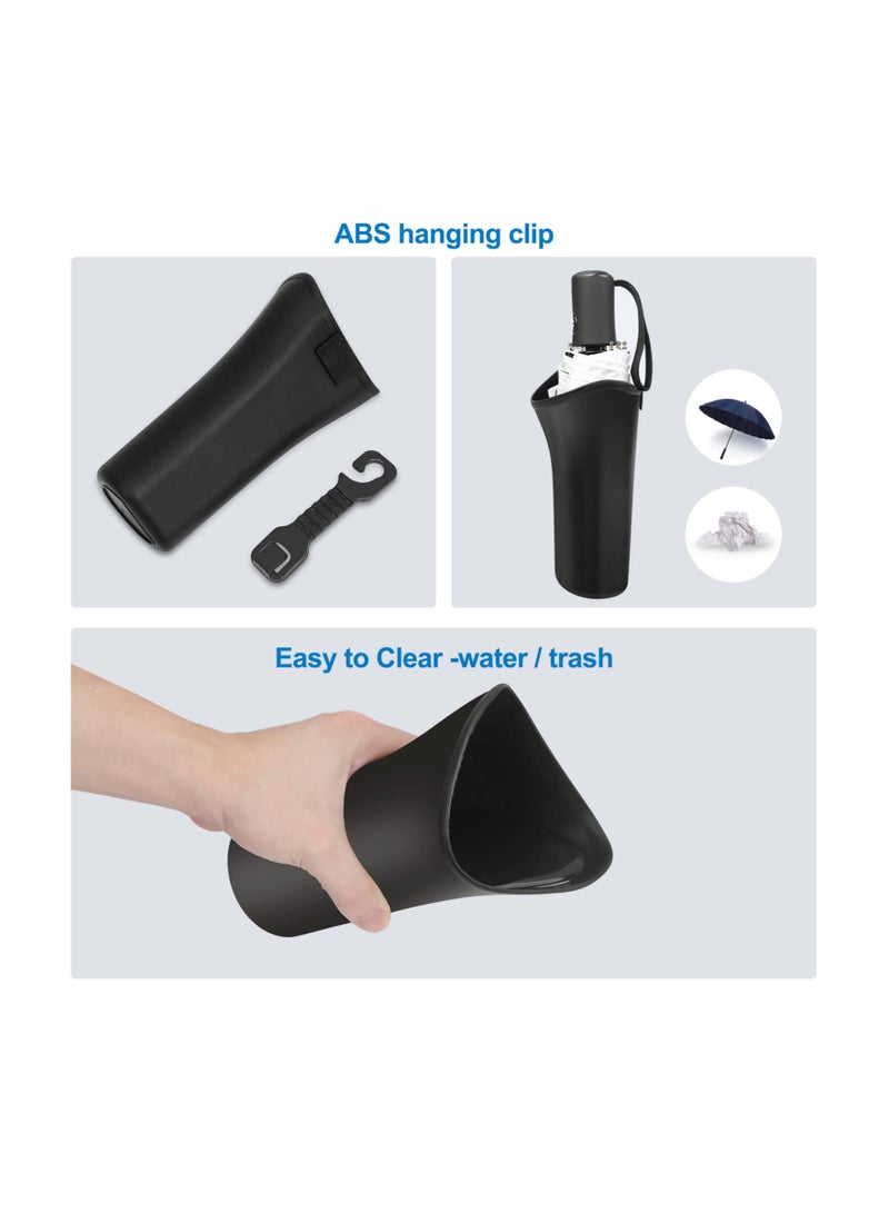 SYOSI 2 Pack Hanging Car Trash Can, Car Garbage Bin Waterproof Waste Basket Seat Headrest Hooks Cylinder Storage Holders Multipurpose Car Umbrella Holder Vehicle Organizer for Car - Image 5