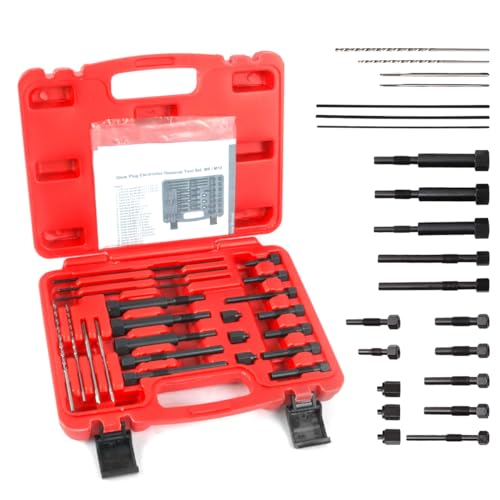 KAISAL Glow Plug Removal Tool 22PCS Glow Plug Removal Tool Kit High Hardness Glow Plug Removal Tools Glow Plug Extraction Kit for M8 & M10 Glow Plug Electrodes Removal Tool with Easy-Carry Toolbox - Image 1
