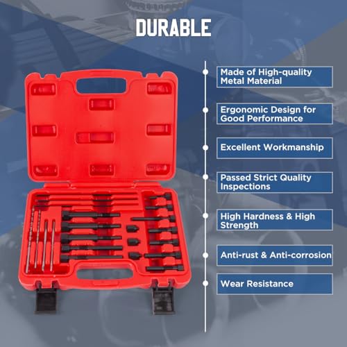 KAISAL Glow Plug Removal Tool 22PCS Glow Plug Removal Tool Kit High Hardness Glow Plug Removal Tools Glow Plug Extraction Kit for M8 & M10 Glow Plug Electrodes Removal Tool with Easy-Carry Toolbox - Image 5