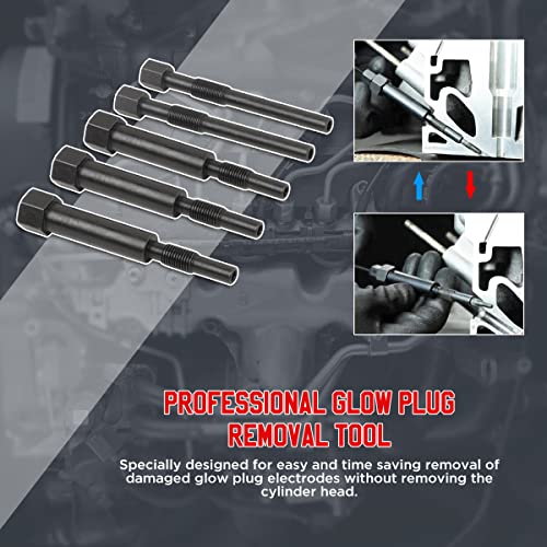 KAISAL Glow Plug Removal Tool 22PCS Glow Plug Removal Tool Kit High Hardness Glow Plug Removal Tools Glow Plug Extraction Kit for M8 & M10 Glow Plug Electrodes Removal Tool with Easy-Carry Toolbox - Image 3