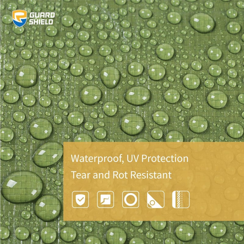 GUARD SHIELD Heavy Duty Tarp 12x16 Feet Green Multi Purpose Thick Waterproof Poly Tarp Cover 10mil - Image 3
