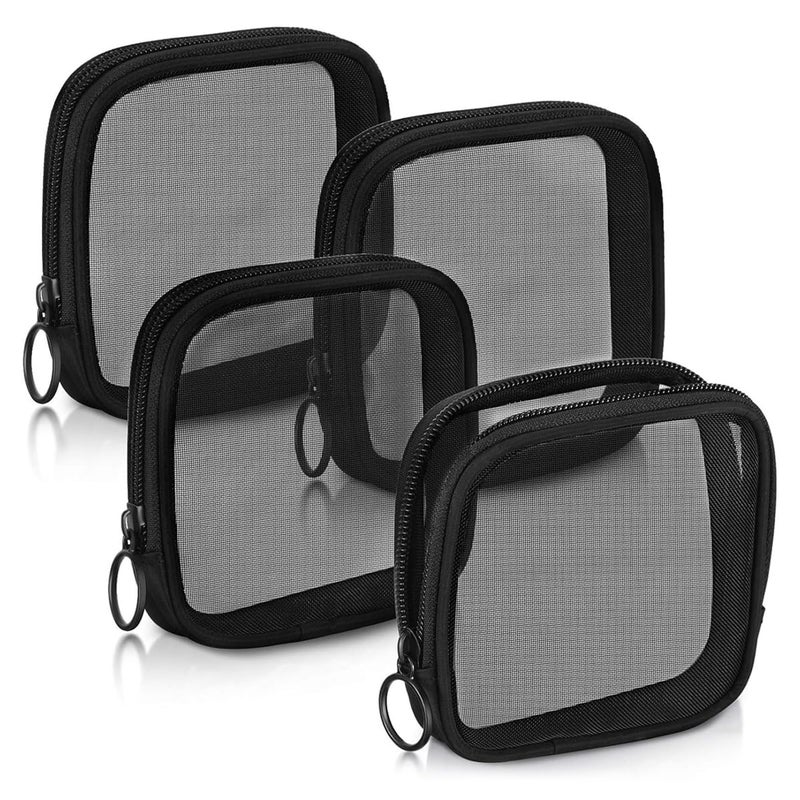 M'AYCREATE MAYCREATE Nylon Kawaii Makeup Bag, Travel Cosmetic Bag Portable Makeup Bag Toiletry Bag Storage Pouch, Office School Stationeries Storage Pouch (Black), 12 cm, 2 cm - Image 1