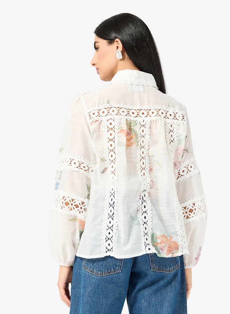 ايلا قميص بطبعة زهور