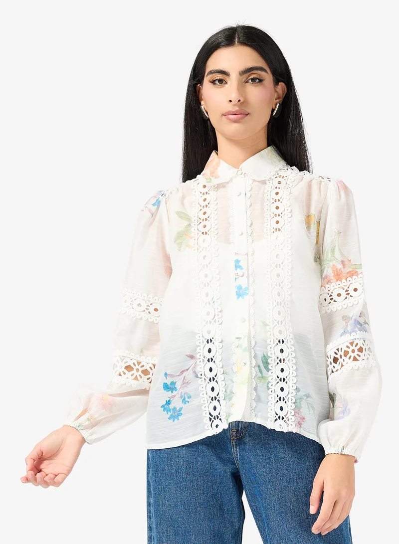ايلا قميص بطبعة زهور