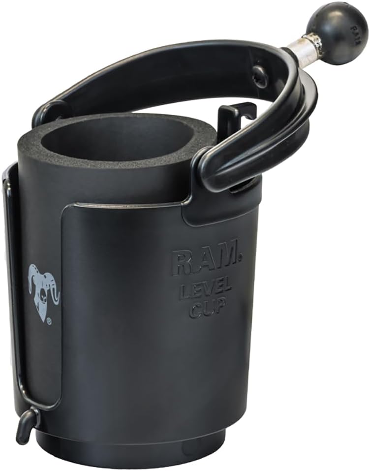 RAM MOUNTS Level Cup 16oz Self-Leveling Drink Holder with Ball for Motorcycles and ATVs - Image 1