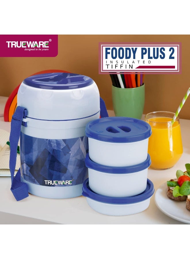 Trueware Foody Plus 2 Thermoware Lunch Box with 3 Microwave conainter (2 x 300 ML & 1 x 200 ML) - Image 3