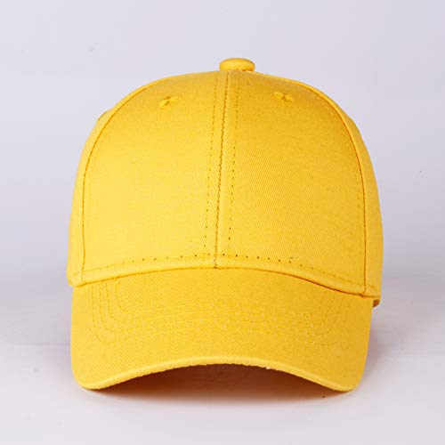 LANGZHEN Cotton Outdoor Toddler Girls Boys Plain Baseball Cap Baby Infant Structured Adjustable Hat for Kids Sun Hat (M-Yellow) - Image 2