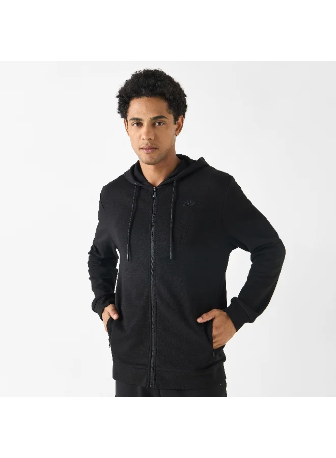 Kappa Kappa Logo Embroidered Zip Through Hoodie with Pockets