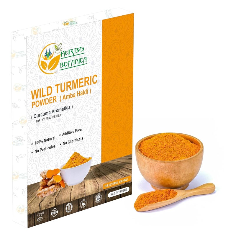 Herbs Botanica Wild Turmeric Powder 100 Pure Kasturi Turmeric for Face Skin Care  DIY Beauty  Natural Powder for Acne Dark Spots  Hyperpigmentation 53 oz Resealable Pack