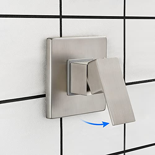 SKOWLL Shower Valve Kit, Single Handle Mixing Valve Shower Control Valve Kit Single Function Rough-In Valves Set, Brushed Nickel Tub Valve and Trim Kit - Image 5