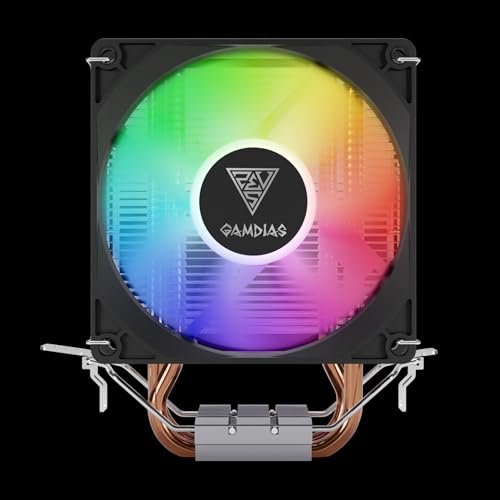 GAMDIAS Boreas E1 210 LITE CPU AIR Cooler with Rainbow LED Lightning Fan - Black | Support LGA1700/1151/1150/1155/1156/1200/AM5/AM4/AM3 Motherboard | Low INTERFRENCE Bracket | 34.6 CFM AIR Flow - Image 1