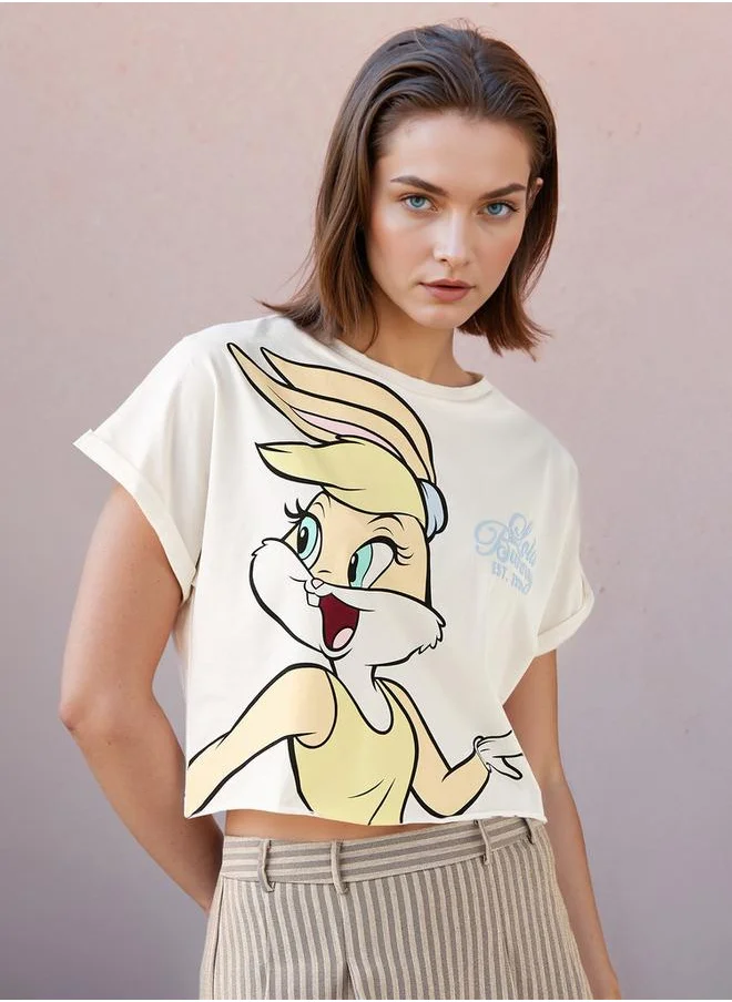 اس بي كاركترز Lola Bunny Cropped T-shirt with Extended Sleeves