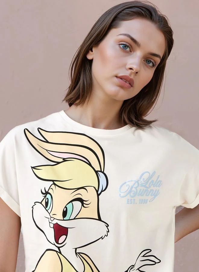 SP Characters  Lola Bunny Cropped T-shirt with Extended Sleeves for Women | Best Price UAE