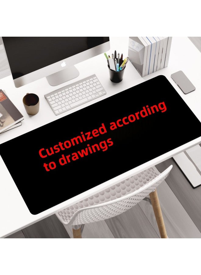 Ink Cherry Blossom Mouse Pad Large Office Desk Pad Dead Life Black And White Series Mouse Pad Rubber Non-slip-Color:400*800*3mm-Pattern:Drawing Production  - Image 1