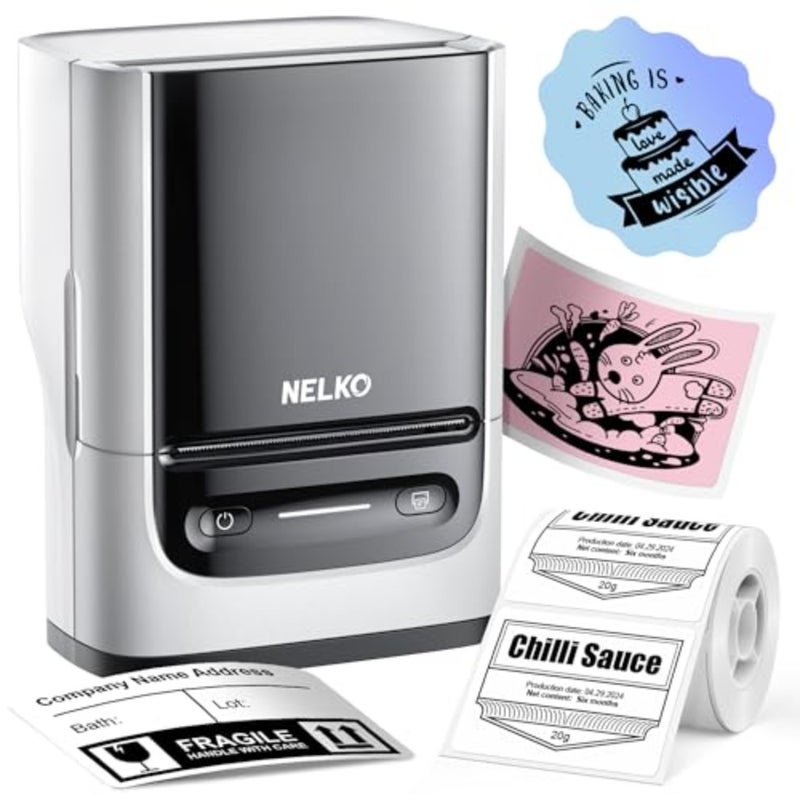 Label Maker Machine with Tape, PM220 tooth Label Printer, White High Quality and Inkless Thermal Printing, Waterproof Label, Easy to use with Smart AI APP for School, Small Business, Home - Image 1