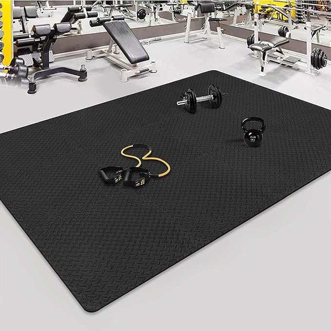 SIGNATRON 20mm Thick Exercise Mat Tiles, Gym Floor Mat Rubber, Interlocking Foam for Gymnastics, Exercise, Play Areas, Home Gyms, Dance Studios, Yoga (Black, 6Pcs) - Image 3