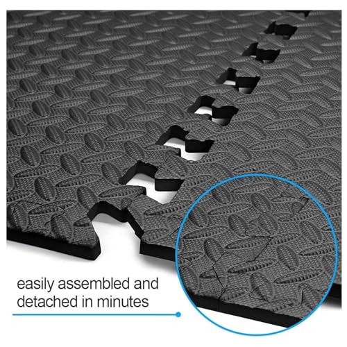 SIGNATRON 20mm Thick Exercise Mat Tiles, Gym Floor Mat Rubber, Interlocking Foam for Gymnastics, Exercise, Play Areas, Home Gyms, Dance Studios, Yoga (Black, 6Pcs) - Image 5