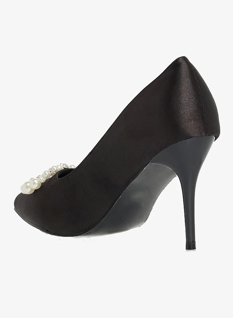 Khizana Black Diamante Heeled Pump for Women | Best Price UAE