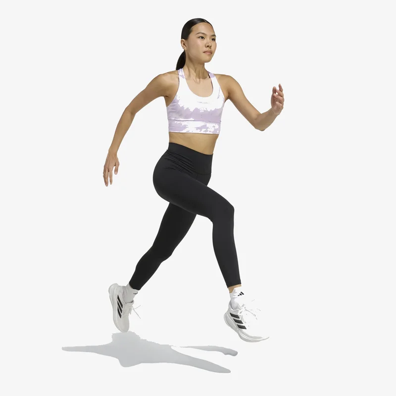 Adidas ice lavender/powder plum Run Pocket Medium-Support Allover Print Bra for Women | Best Price UAE