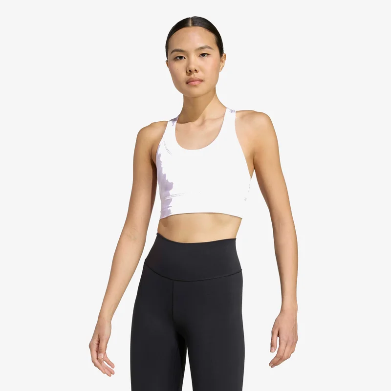 Adidas ice lavender/powder plum Run Pocket Medium-Support Allover Print Bra for Women | Best Price UAE