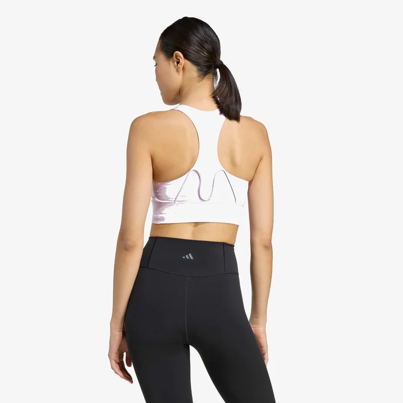 Adidas ice lavender/powder plum Run Pocket Medium-Support Allover Print Bra for Women | Best Price UAE