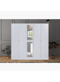 Cornell 5-Door Wardrobe with Mirror 213 x 208 x 55 cm