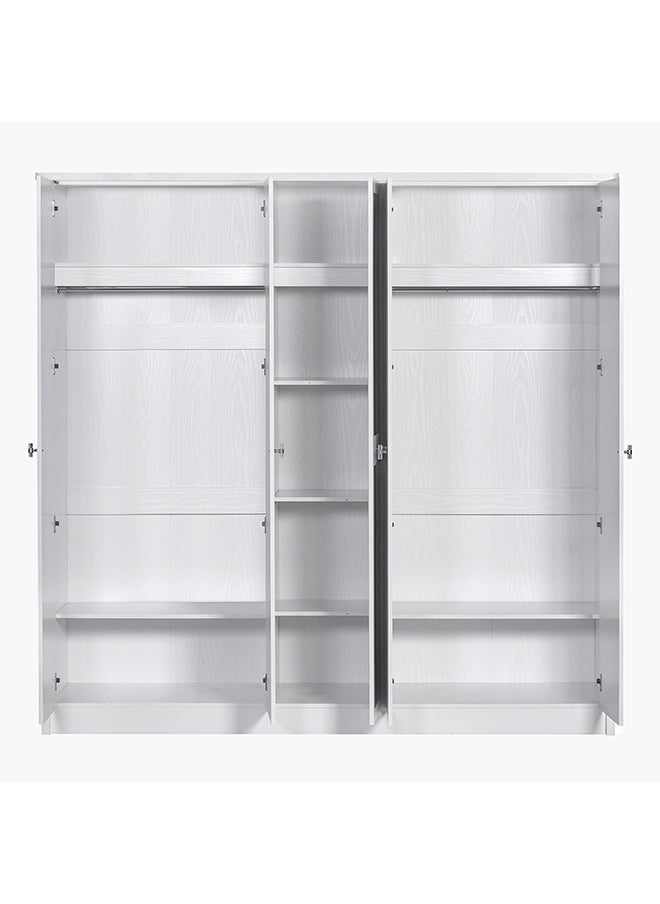 Home Box - Cornell 5-Door Wardrobe with Mirror 213 x 208 x 55 cm - Image 1