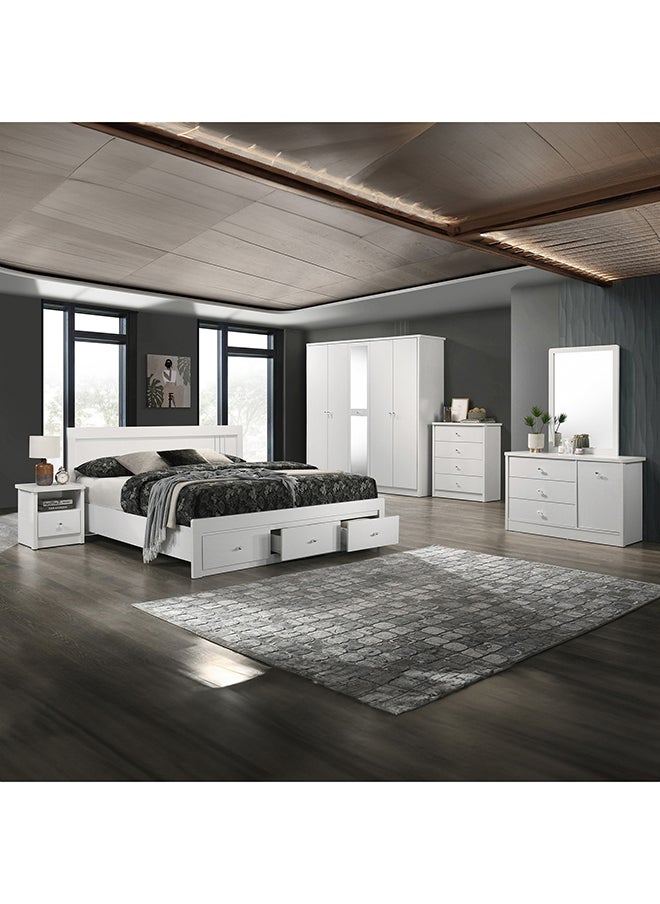 Home Box - Cornell 5-Door Wardrobe with Mirror 213 x 208 x 55 cm - Image 1